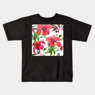 Watercolor tropical leaves and plant Kids T-Shirt